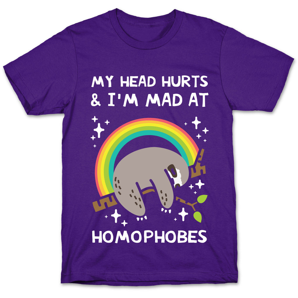 My Head Hurts & I'm Mad At Homophobes T-Shirt