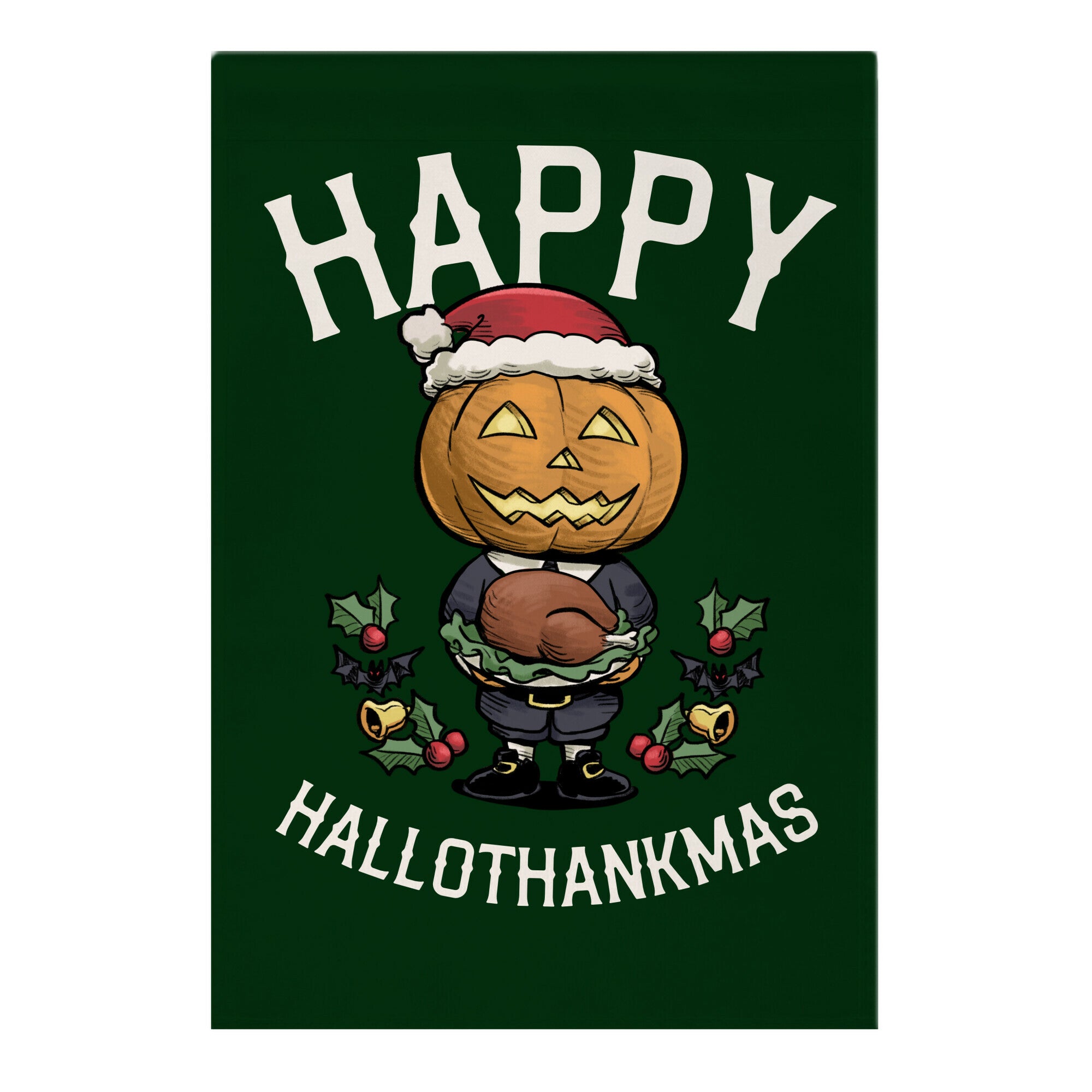 Happy Hallothankmas Garden Flag