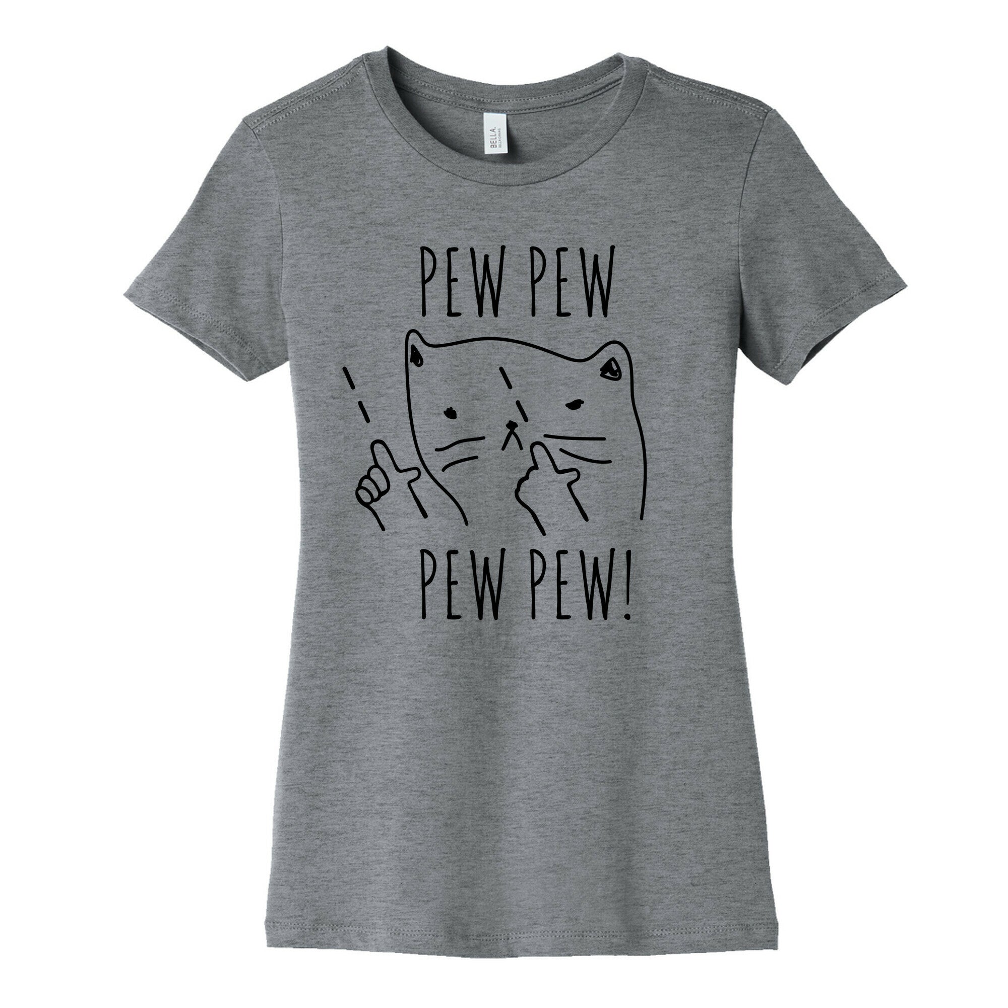 Pew Pew! Kitty Finger Guns  Women's Cotton Tee