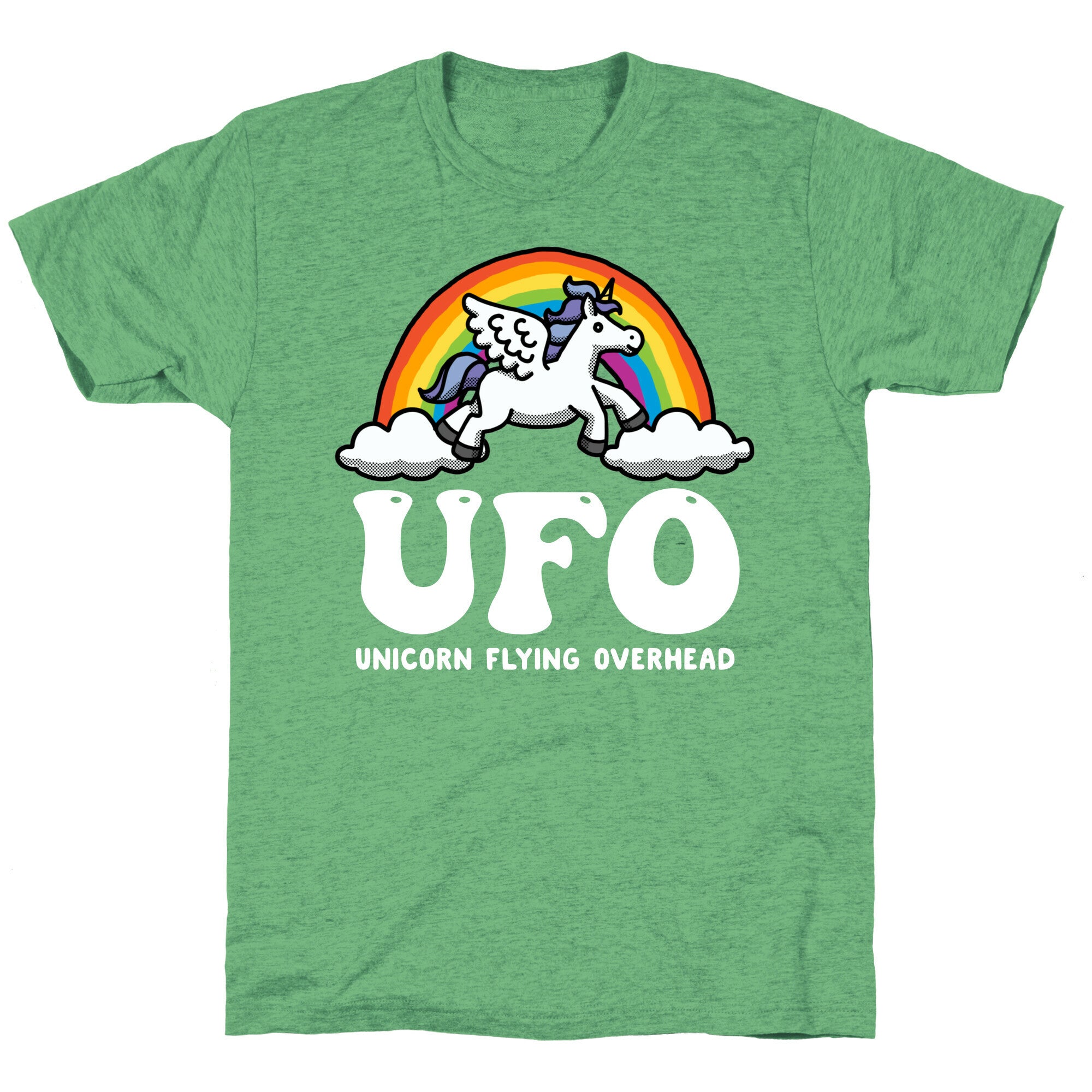 Ufo Unicorn Flying Overhead Unisex Triblend Tee
