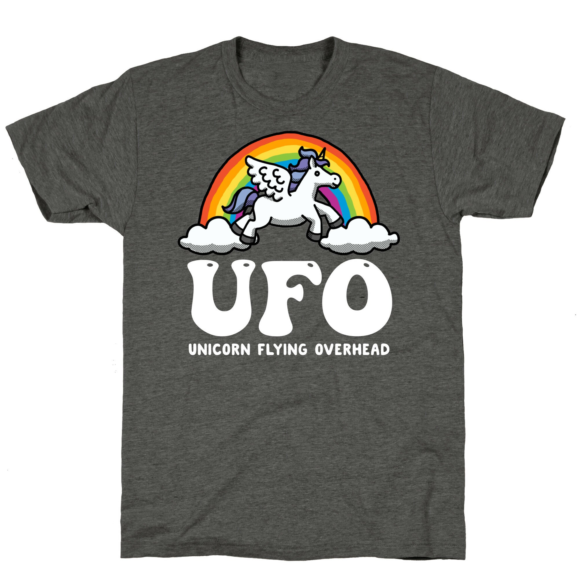 Ufo Unicorn Flying Overhead Unisex Triblend Tee