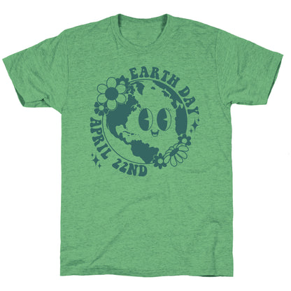 Earth Day Retro Cartoon Triblend Tee