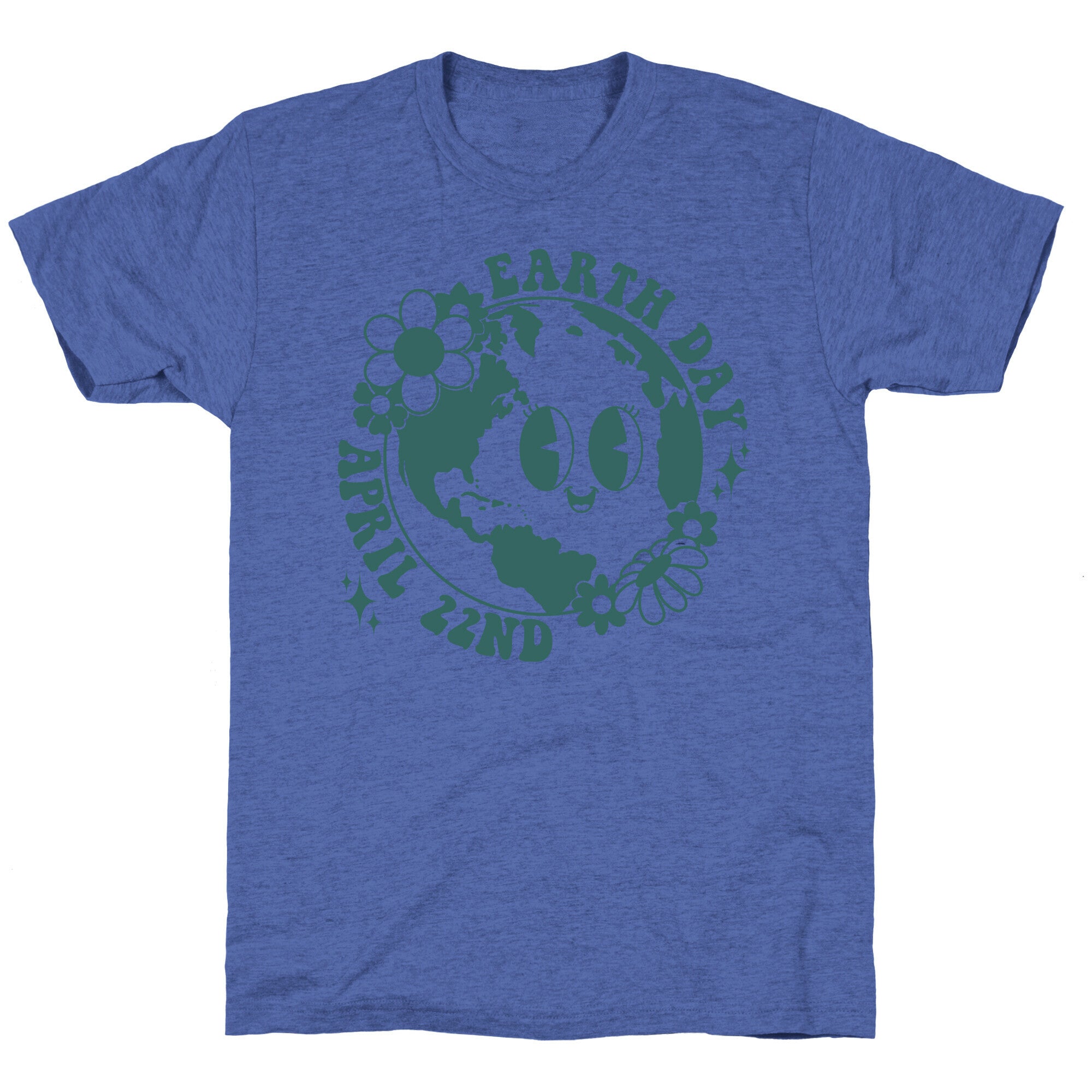 Earth Day Retro Cartoon Triblend Tee