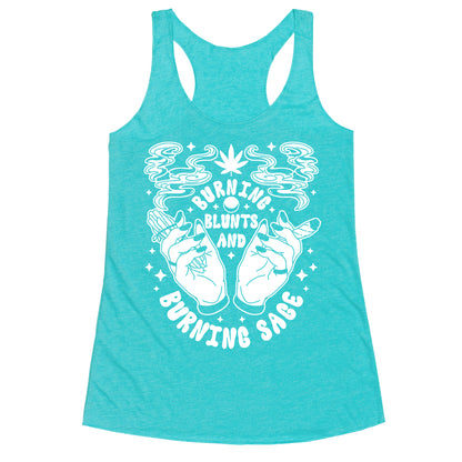 Burning Blunts and Burning Sage Racerback Tank
