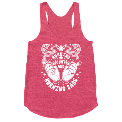 Burning Blunts and Burning Sage Racerback Tank
