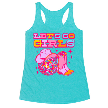 Let's Go Girls Cowgirl Disco Racerback Tank