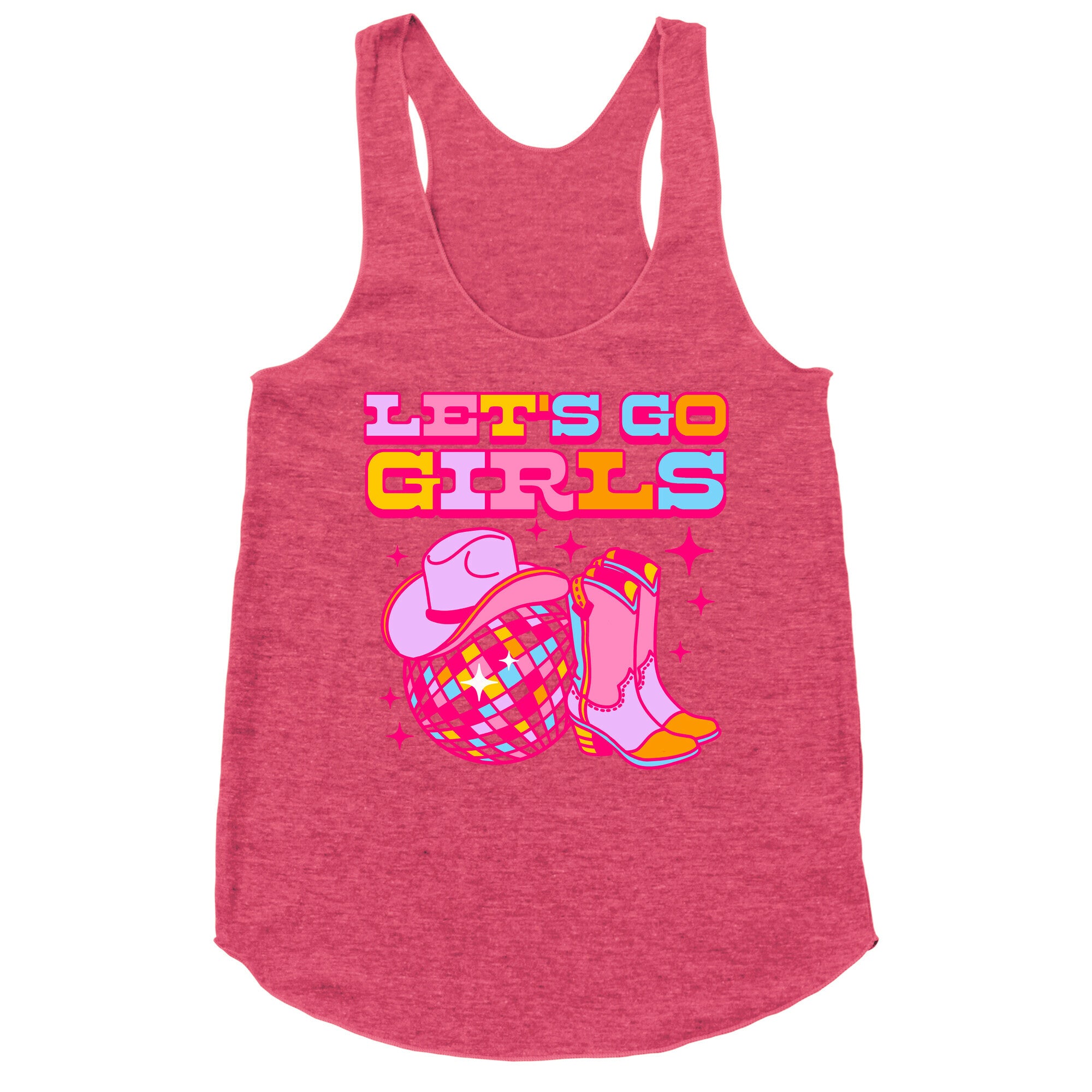 Let's Go Girls Cowgirl Disco Racerback Tank
