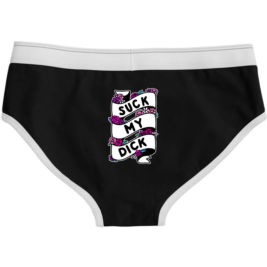 Suck My Dick Ribbon Boyfriend Briefs