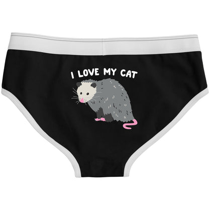 I Love My Cat Opossum Boyfriend Briefs