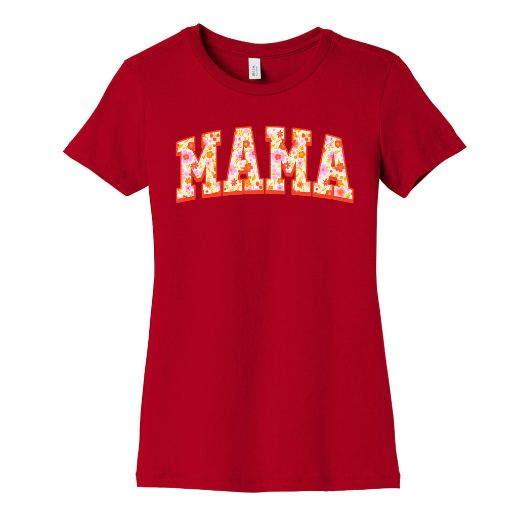 Floral Mama Text Women's Cotton Tee