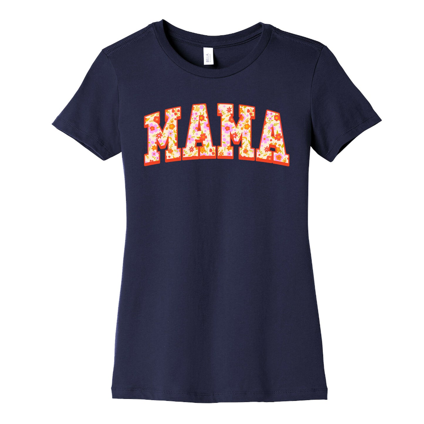 Floral Mama Text Women's Cotton Tee