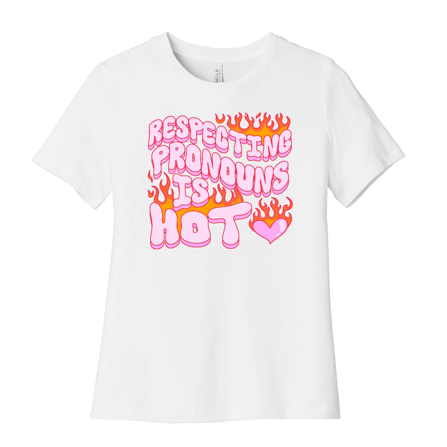 Respecting Pronouns Is Hot Womens Cotton Tee