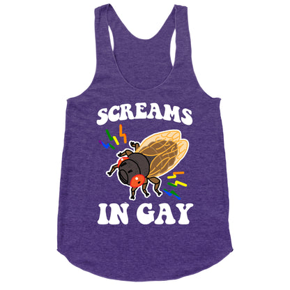 Screams in Gay Racerback Tank