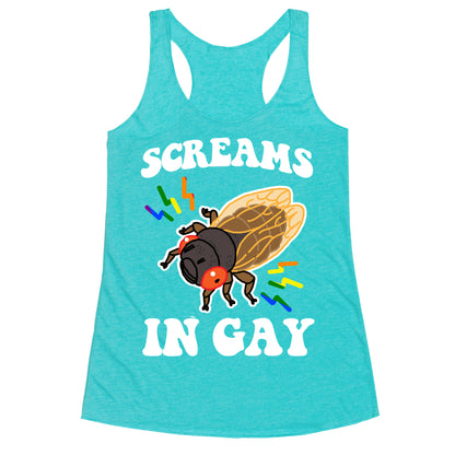 Screams in Gay Racerback Tank