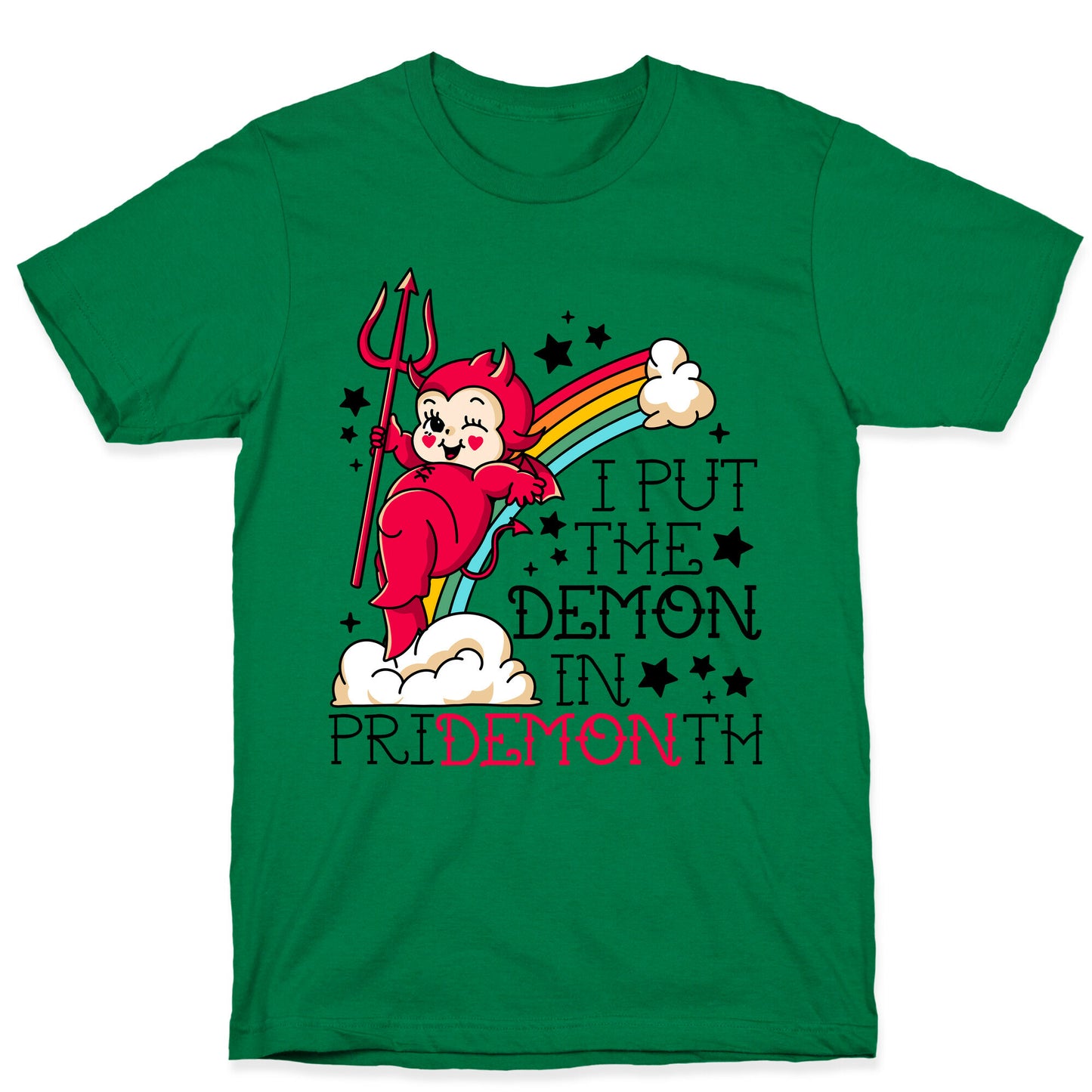 White Kewpie Devil I Put the DEMON In Pride Month T-Shirt