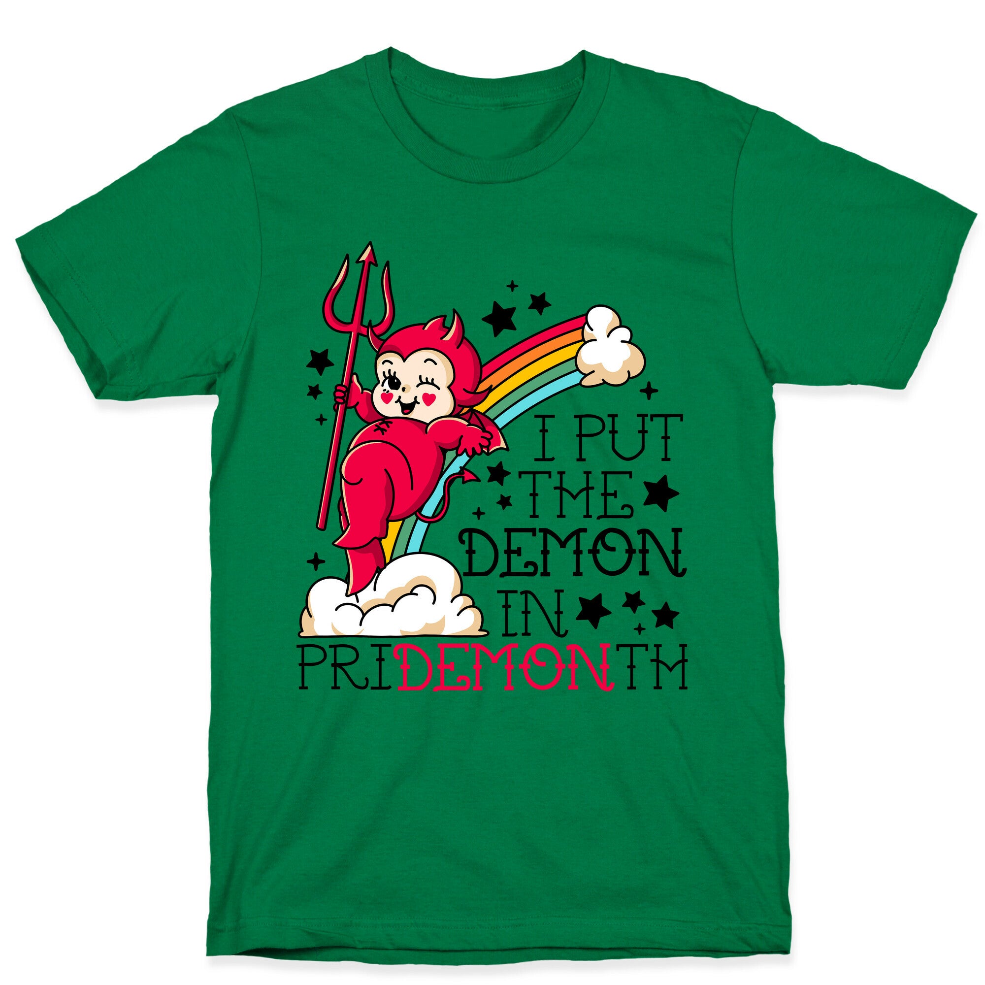 White Kewpie Devil I Put the DEMON In Pride Month T-Shirt