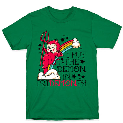 White Kewpie Devil I Put the DEMON In Pride Month T-Shirt