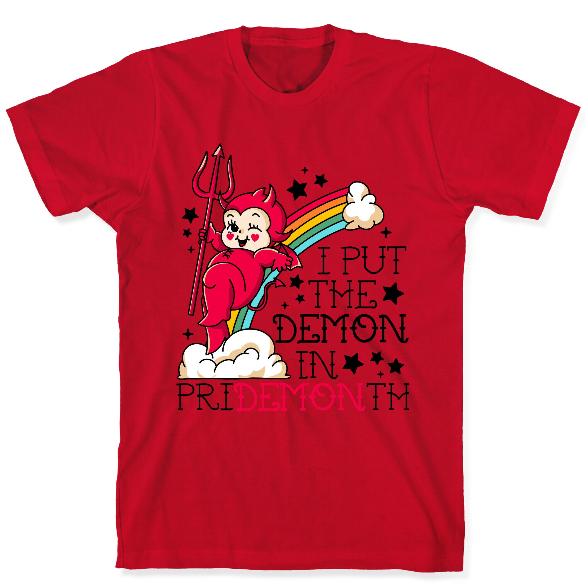 White Kewpie Devil I Put the DEMON In Pride Month T-Shirt