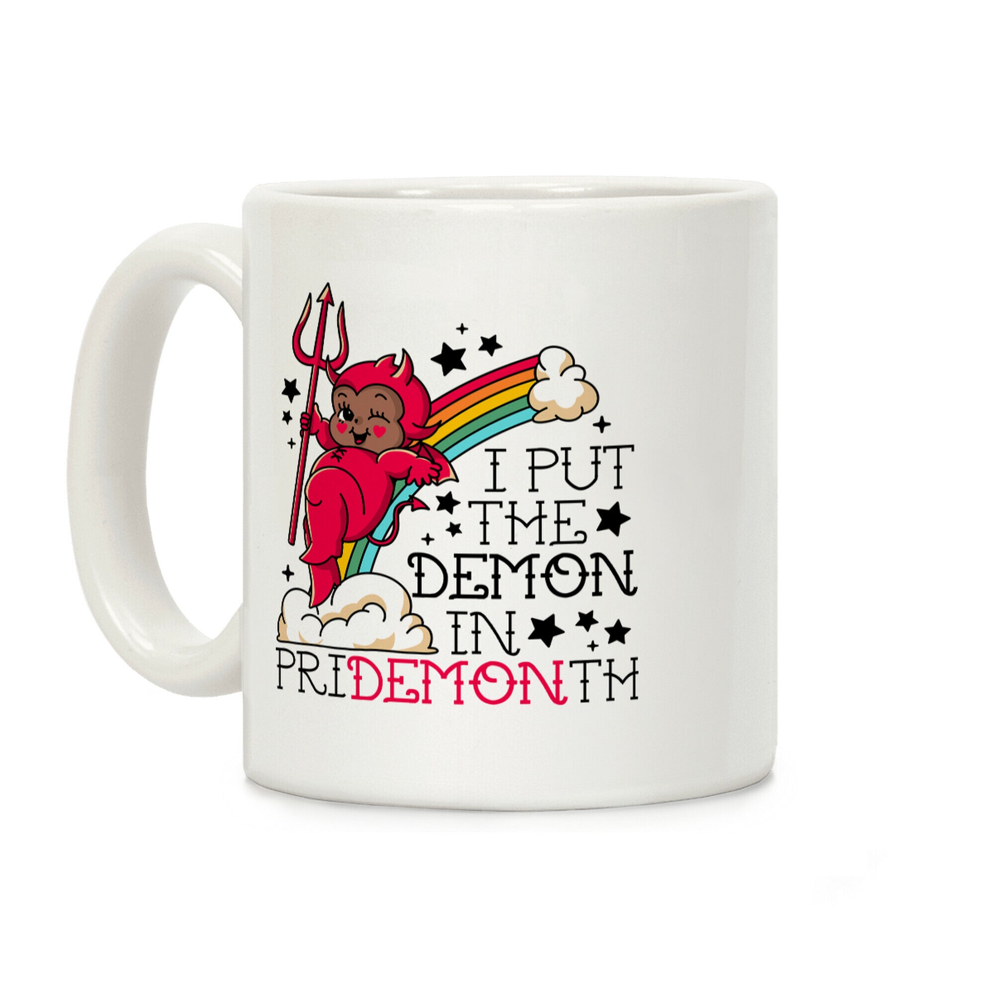 Black Kewpie Devil I Put the DEMON In Pride Month Coffee Mug