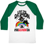 Baphomet I Put The Demon In Pride Month Baseball Tee