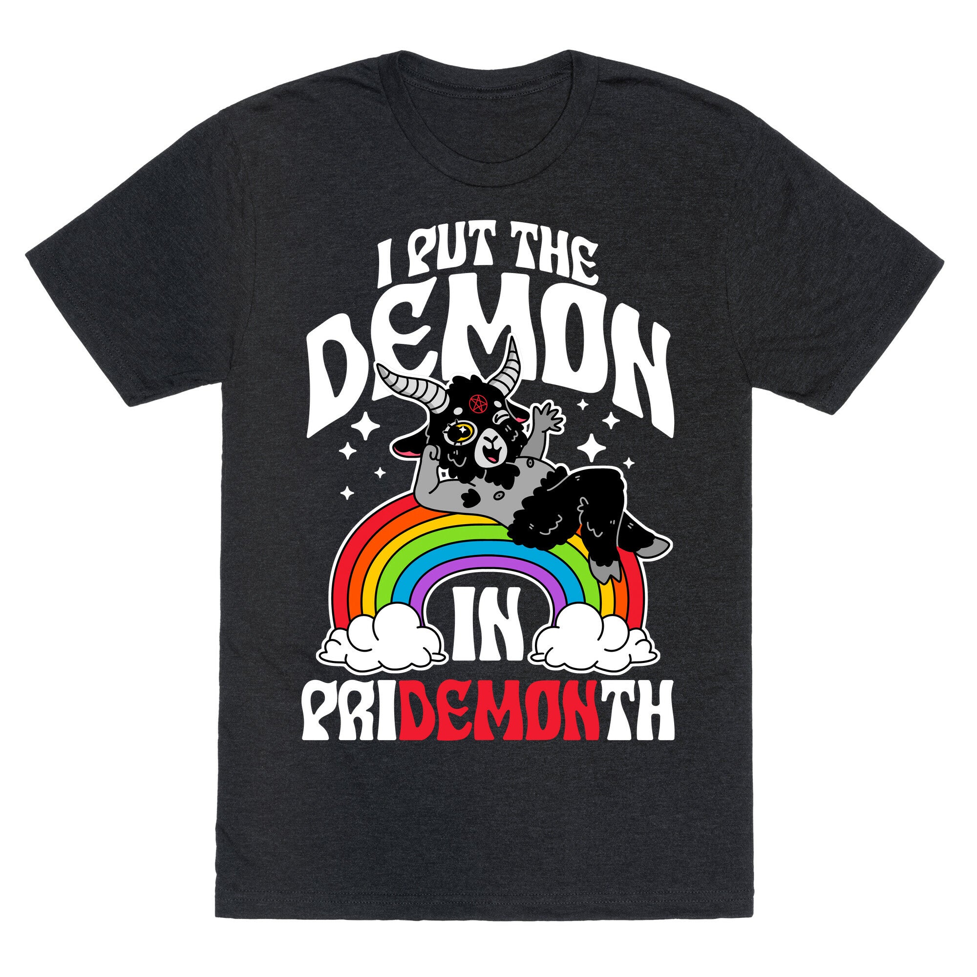 Baphomet I Put The Demon In Pride Month Unisex Triblend Tee