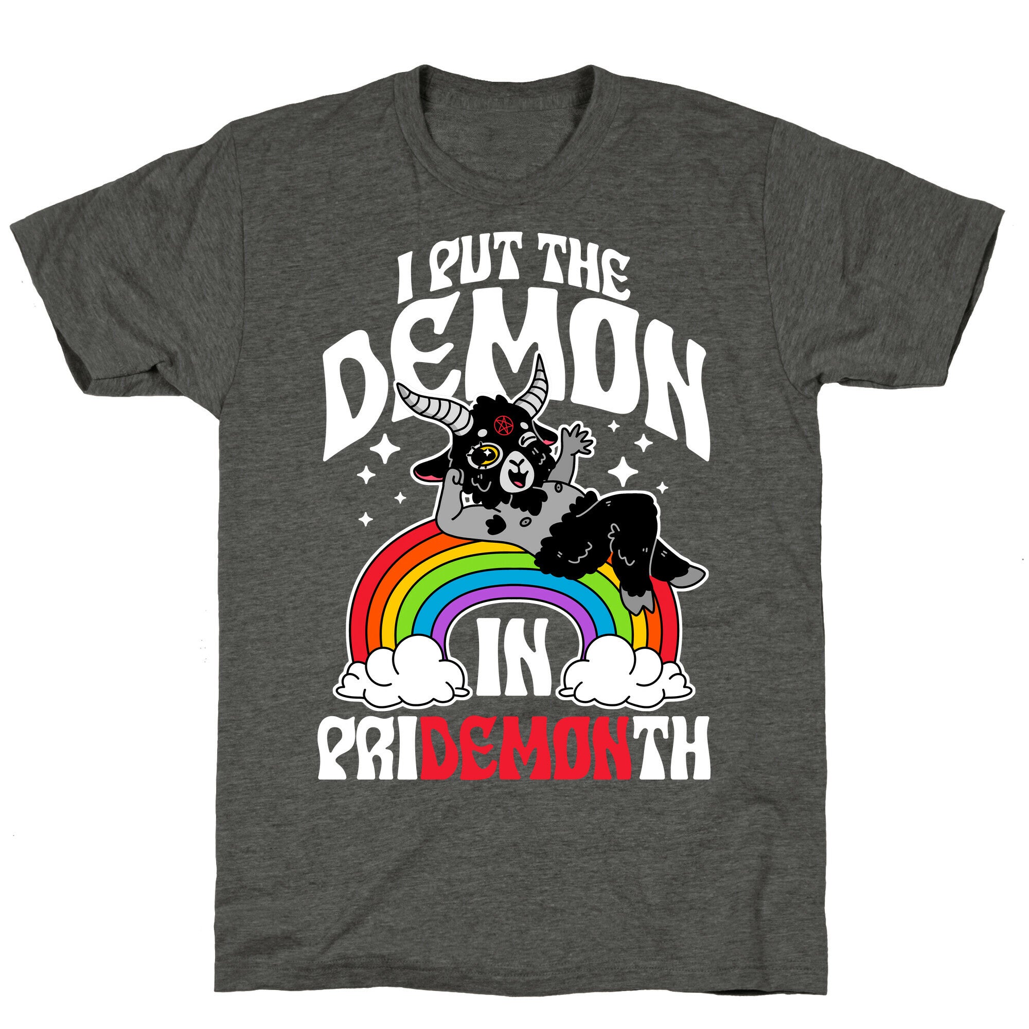 Baphomet I Put The Demon In Pride Month Unisex Triblend Tee