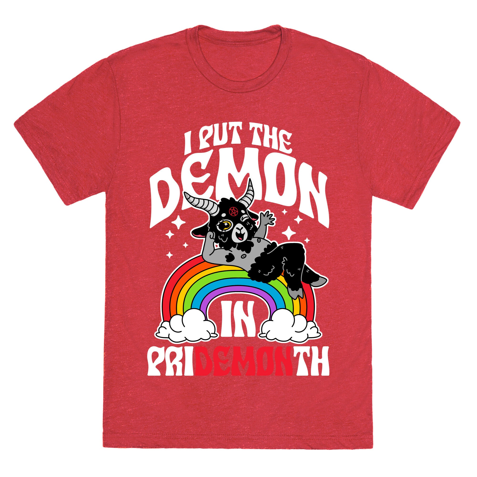 Baphomet I Put The Demon In Pride Month Unisex Triblend Tee