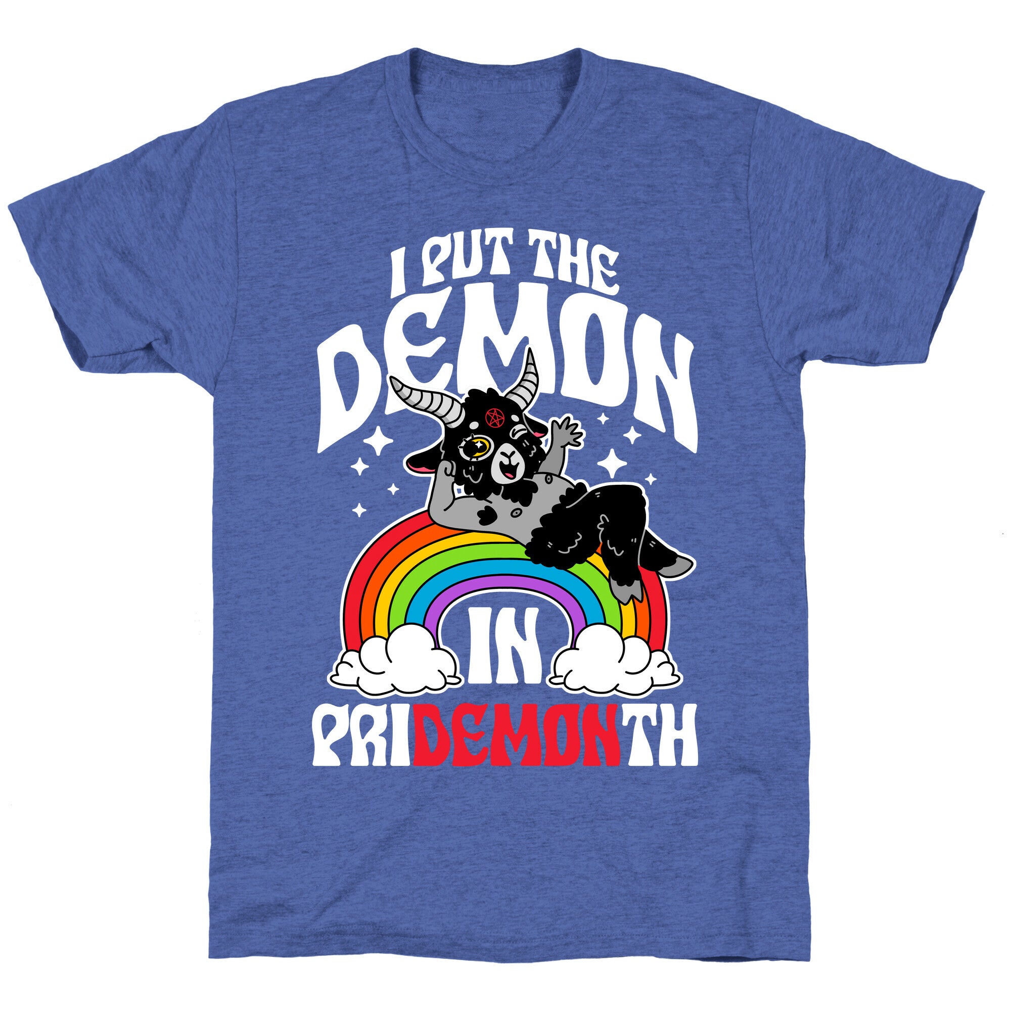 Baphomet I Put The Demon In Pride Month Unisex Triblend Tee