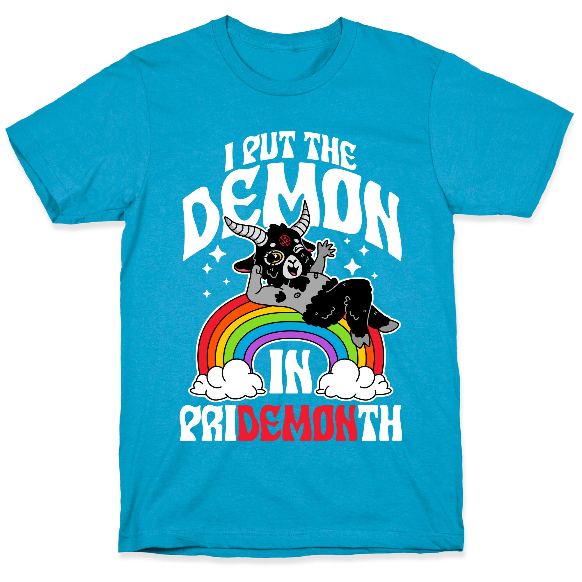Baphomet I Put The Demon In Pride Month Unisex Triblend Tee