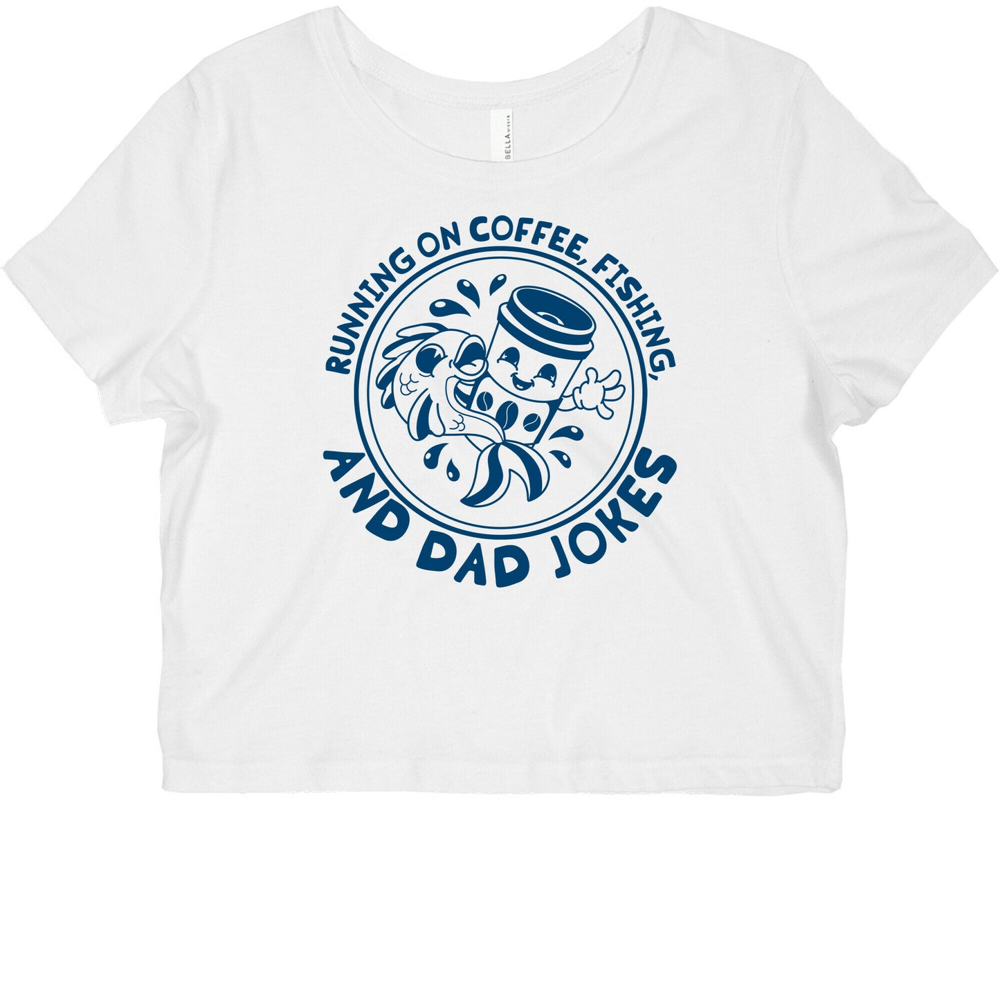 Running on Coffee, Fishing, and Dad Jokes Graphic Baby Tee