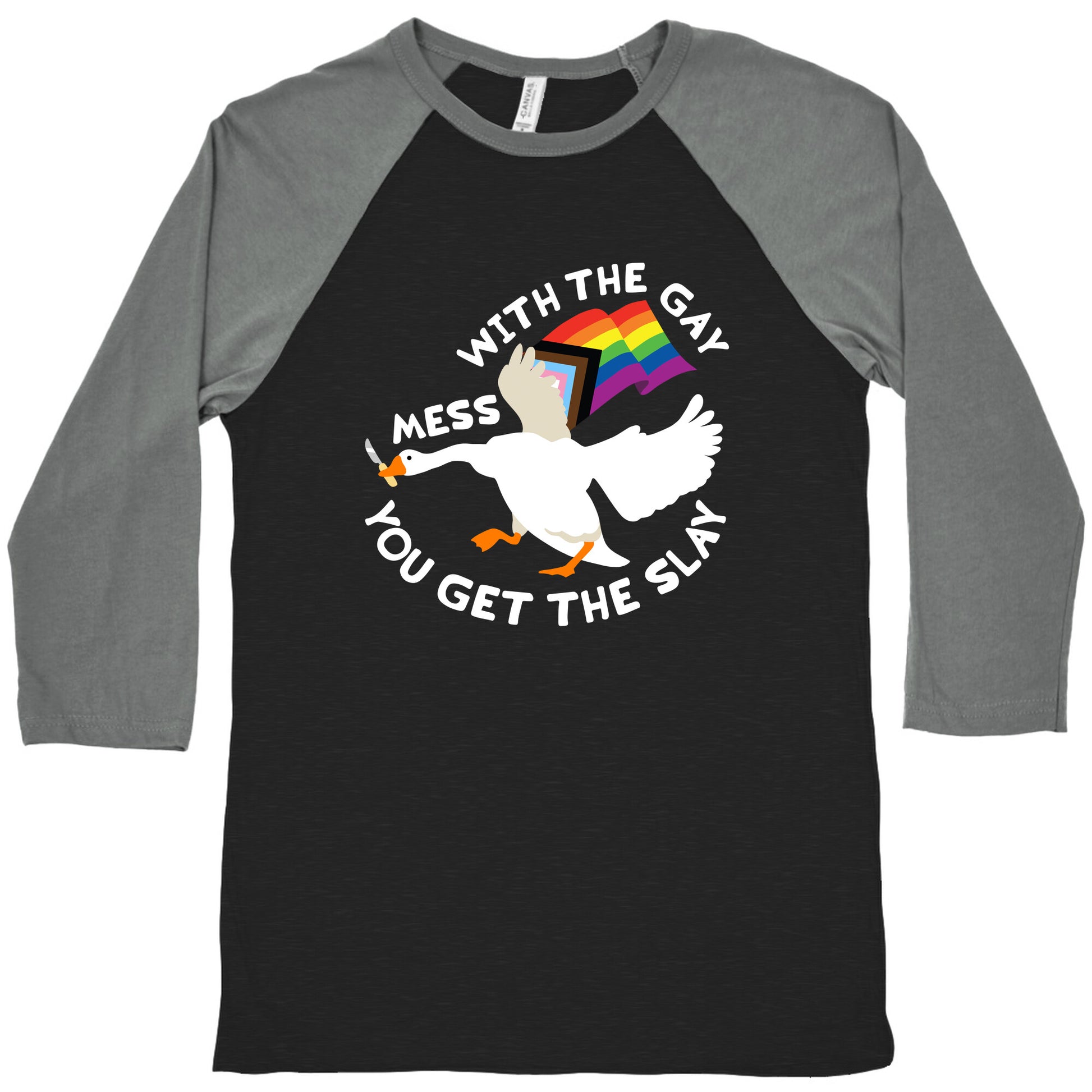 Mess With The Gay You Get The Slay Goose Baseball Tee