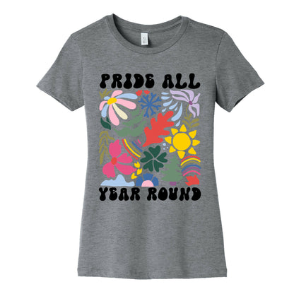 Pride All Year Round Abstract Florals Womens Cotton Tee