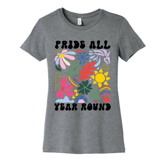 Pride All Year Round Abstract Florals Womens Cotton Tee