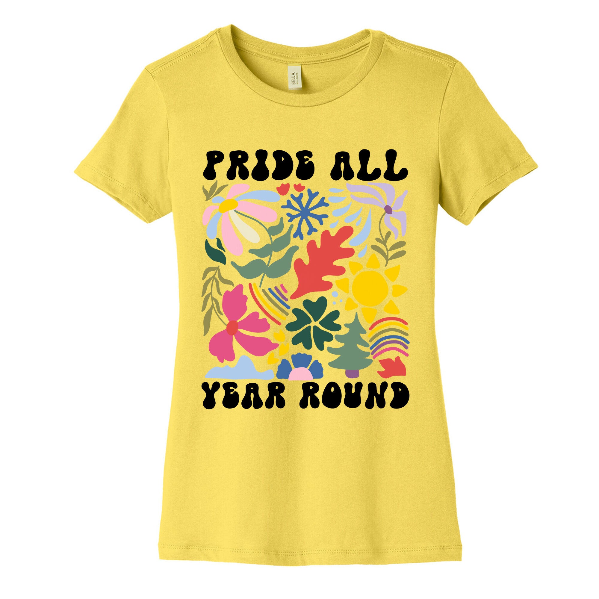 Pride All Year Round Abstract Florals Womens Cotton Tee
