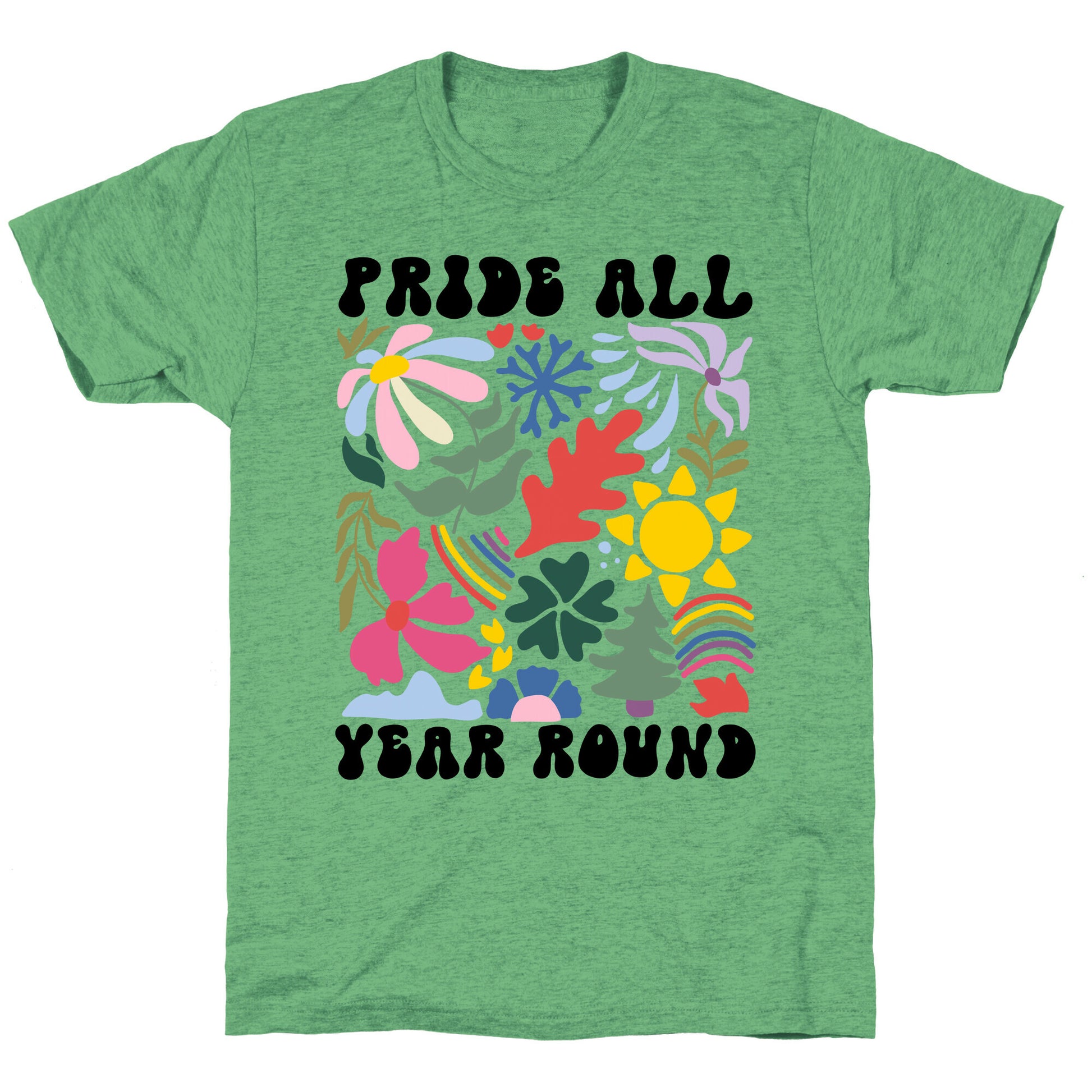 Pride All Year Round Abstract Florals Unisex Triblend Tee