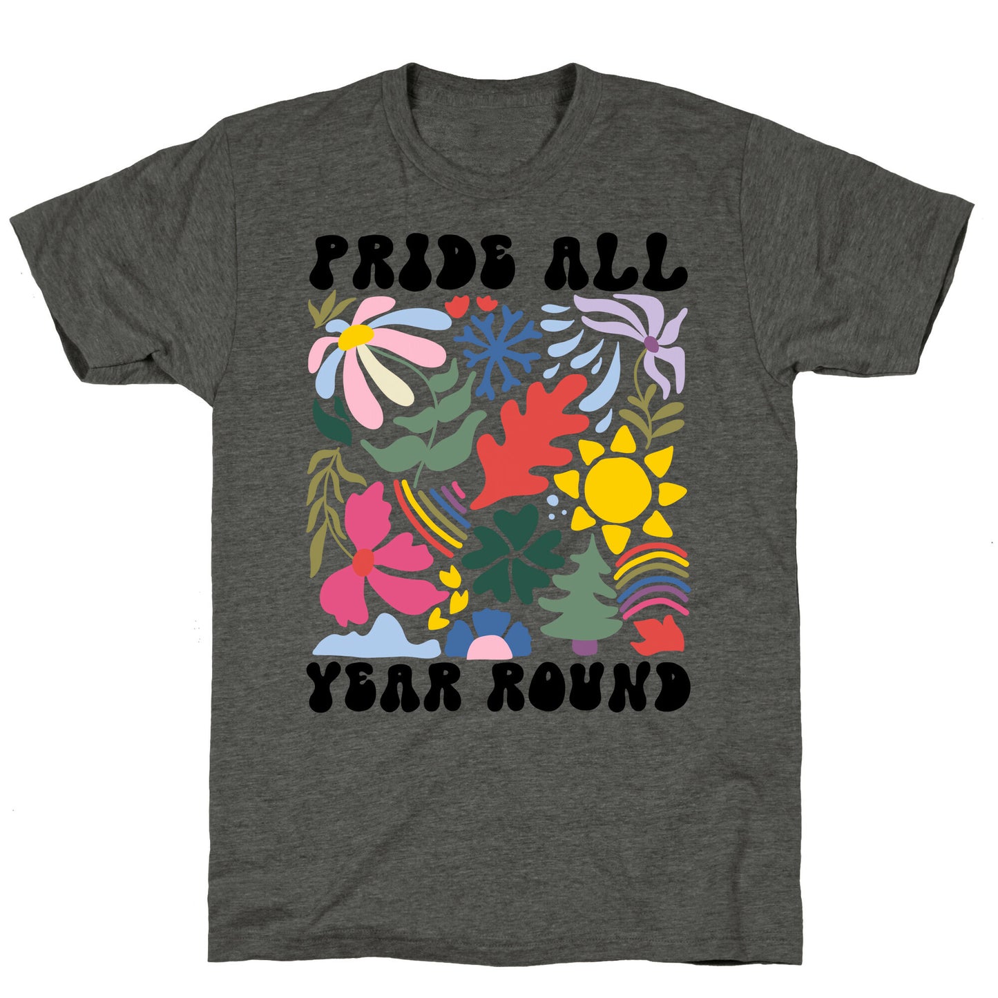 Pride All Year Round Abstract Florals Unisex Triblend Tee