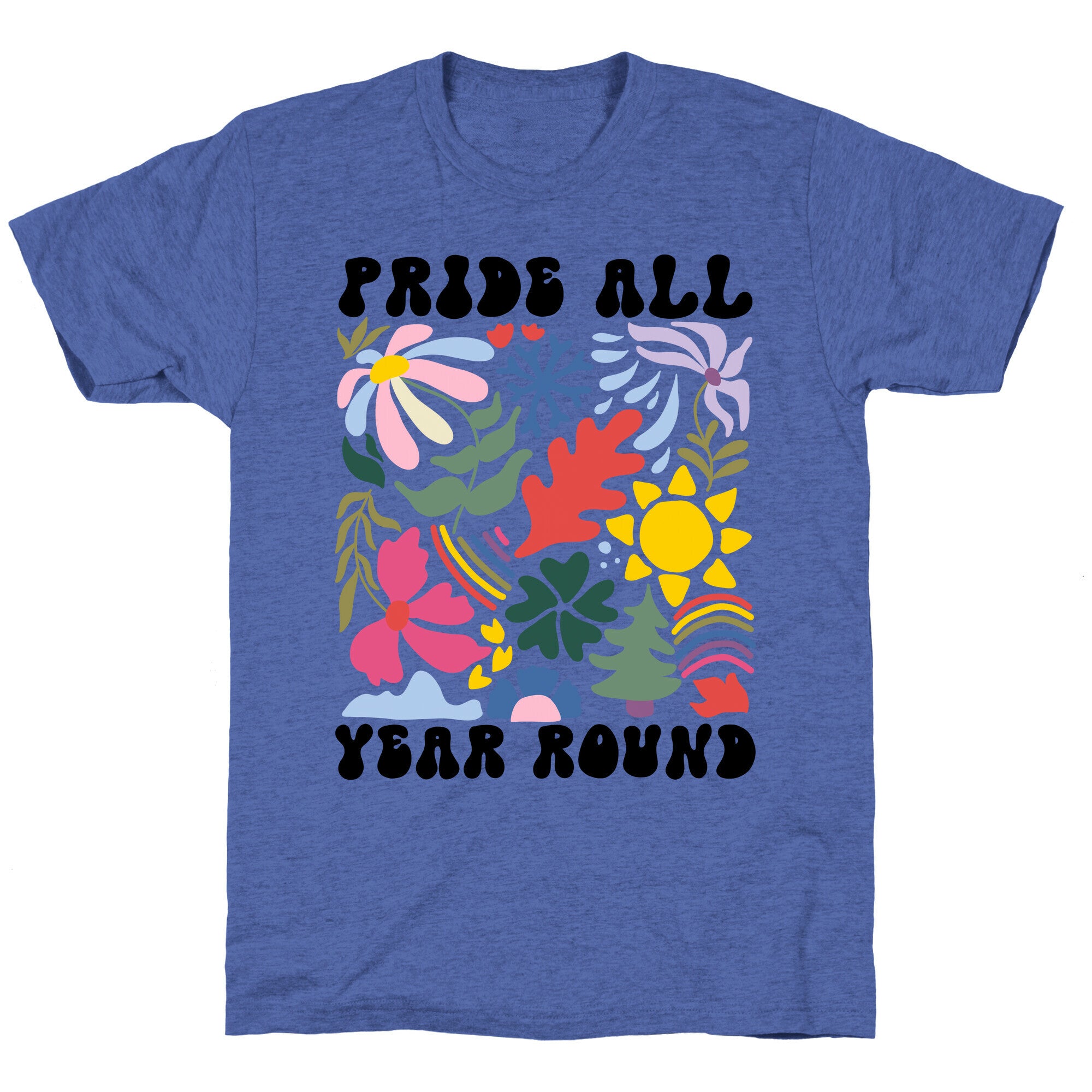 Pride All Year Round Abstract Florals Unisex Triblend Tee