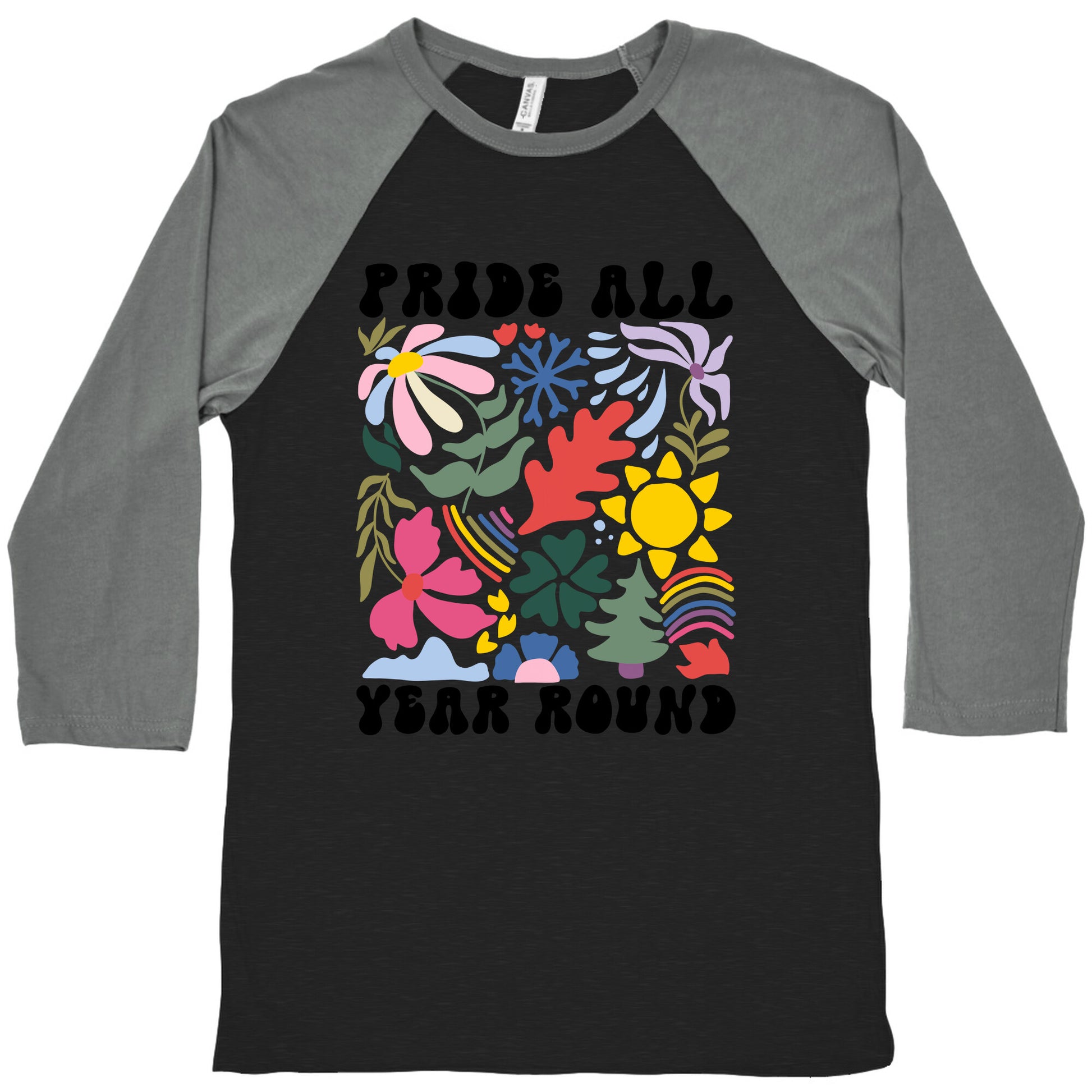 Pride All Year Round Abstract Florals Baseball Tee