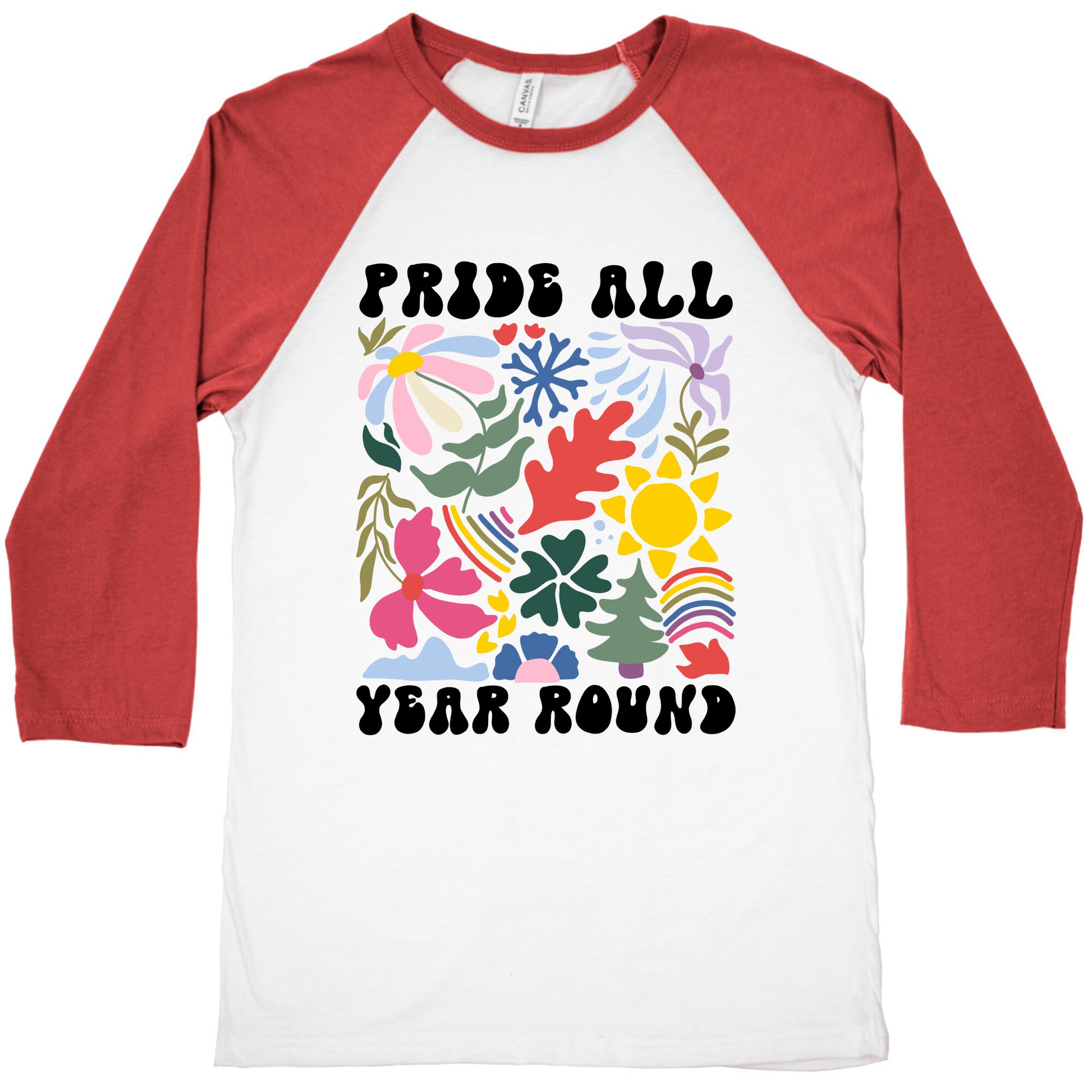 Pride All Year Round Abstract Florals Baseball Tee