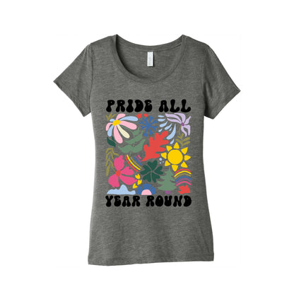 Pride All Year Round Abstract Florals Womens Triblend Tee