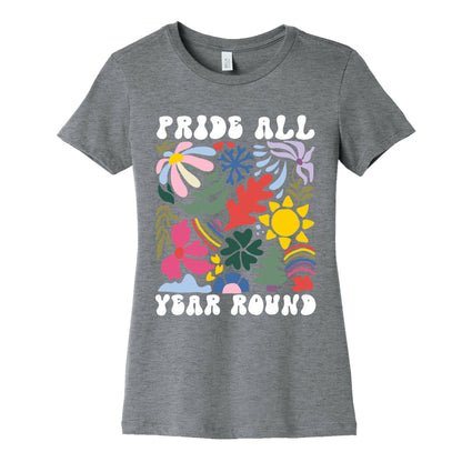 Pride All Year Round Abstract Florals Womens Cotton Tee