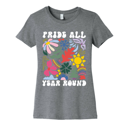 Pride All Year Round Abstract Florals Womens Cotton Tee