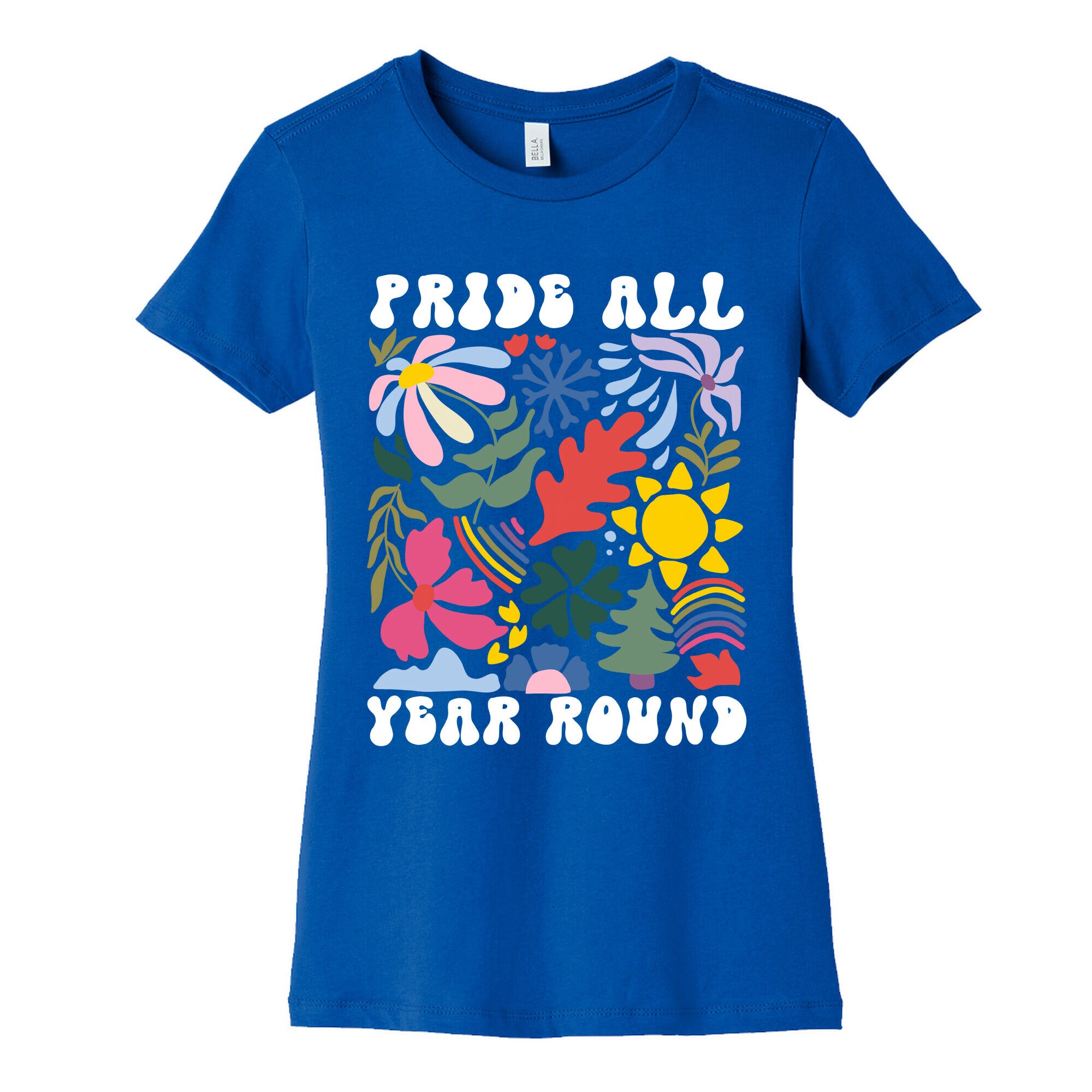 Pride All Year Round Abstract Florals Womens Cotton Tee