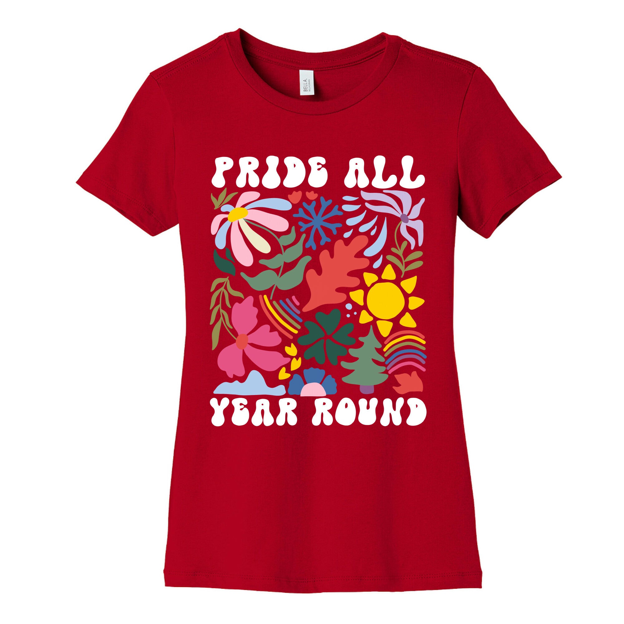 Pride All Year Round Abstract Florals Womens Cotton Tee
