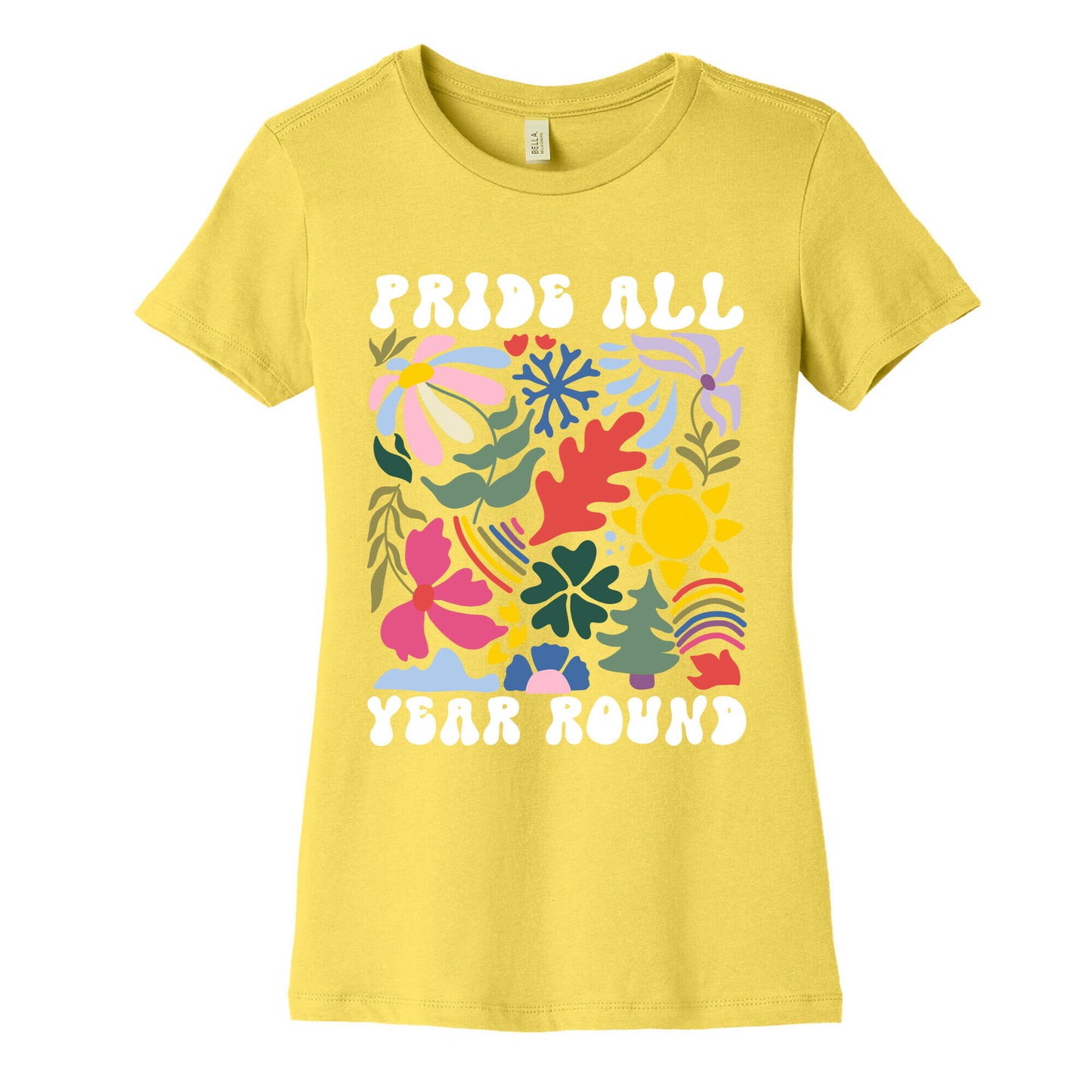 Pride All Year Round Abstract Florals Womens Cotton Tee