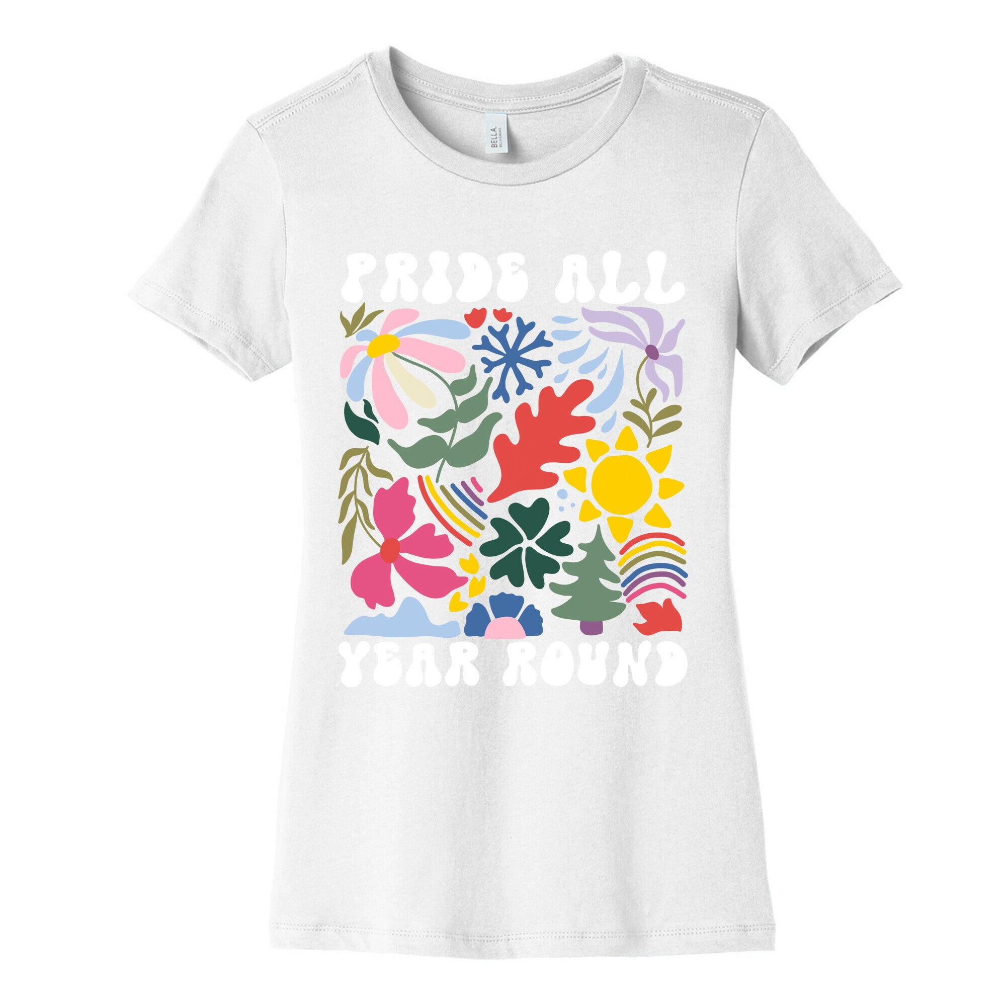 Pride All Year Round Abstract Florals Womens Cotton Tee