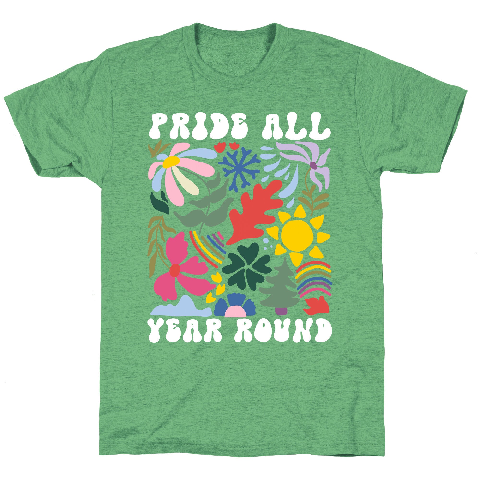 Pride All Year Round Abstract Florals Unisex Triblend Tee