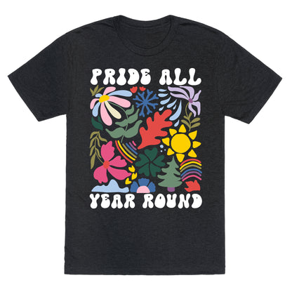Pride All Year Round Abstract Florals Unisex Triblend Tee
