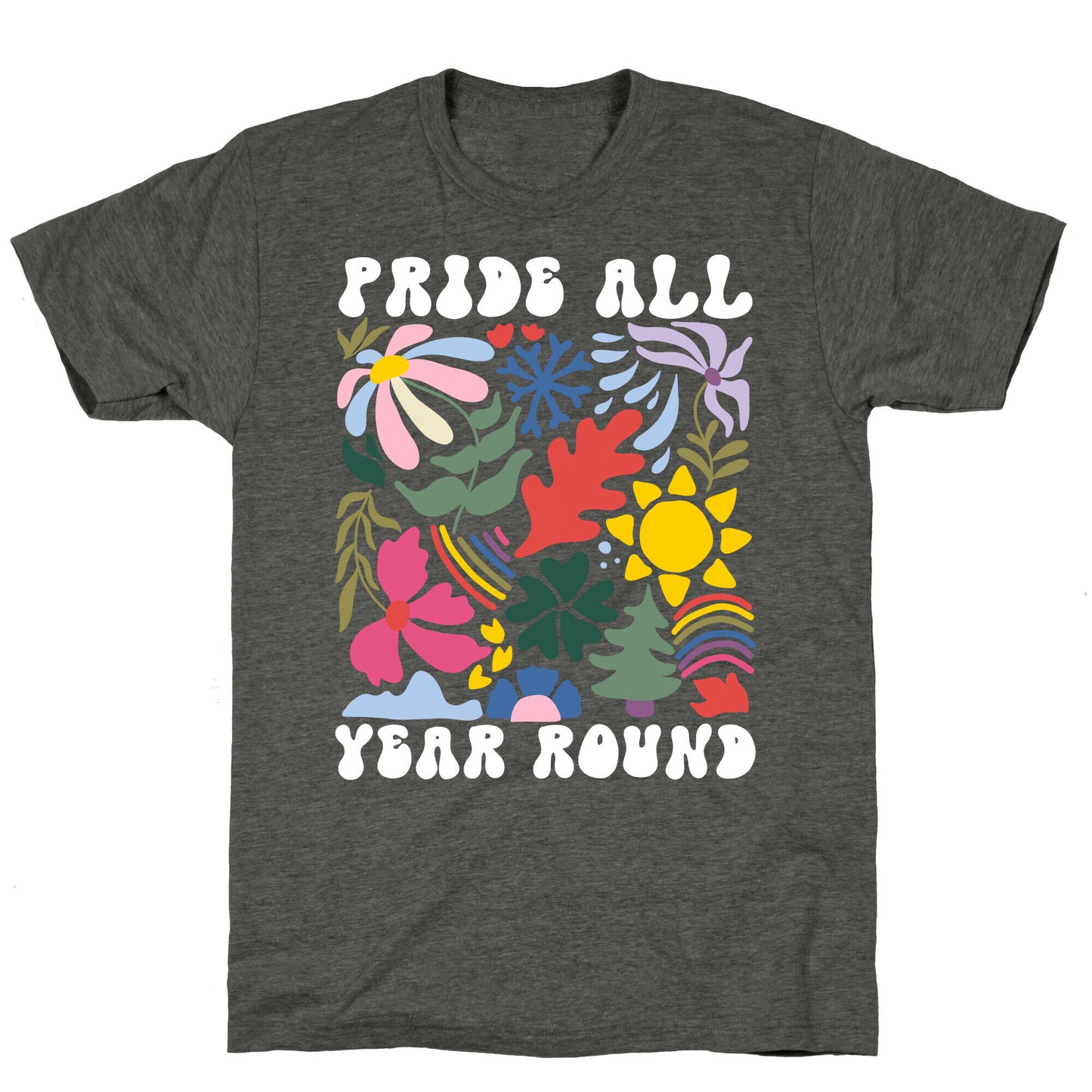 Pride All Year Round Abstract Florals Unisex Triblend Tee