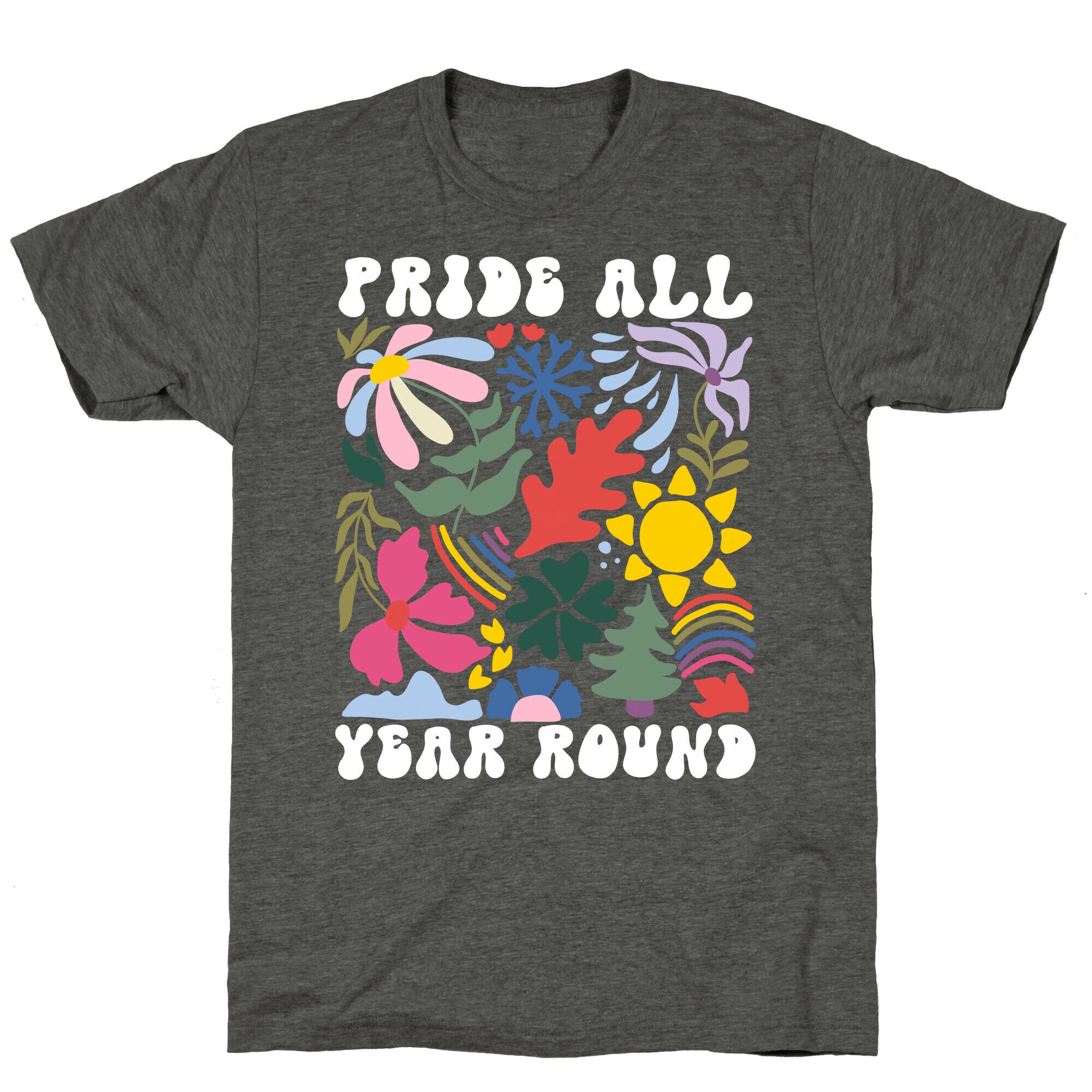 Pride All Year Round Abstract Florals Unisex Triblend Tee